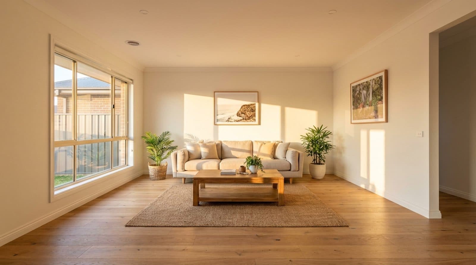 A Perth living room transformed from stained, cracked walls to a fresh premium repaint by Super Painting WA